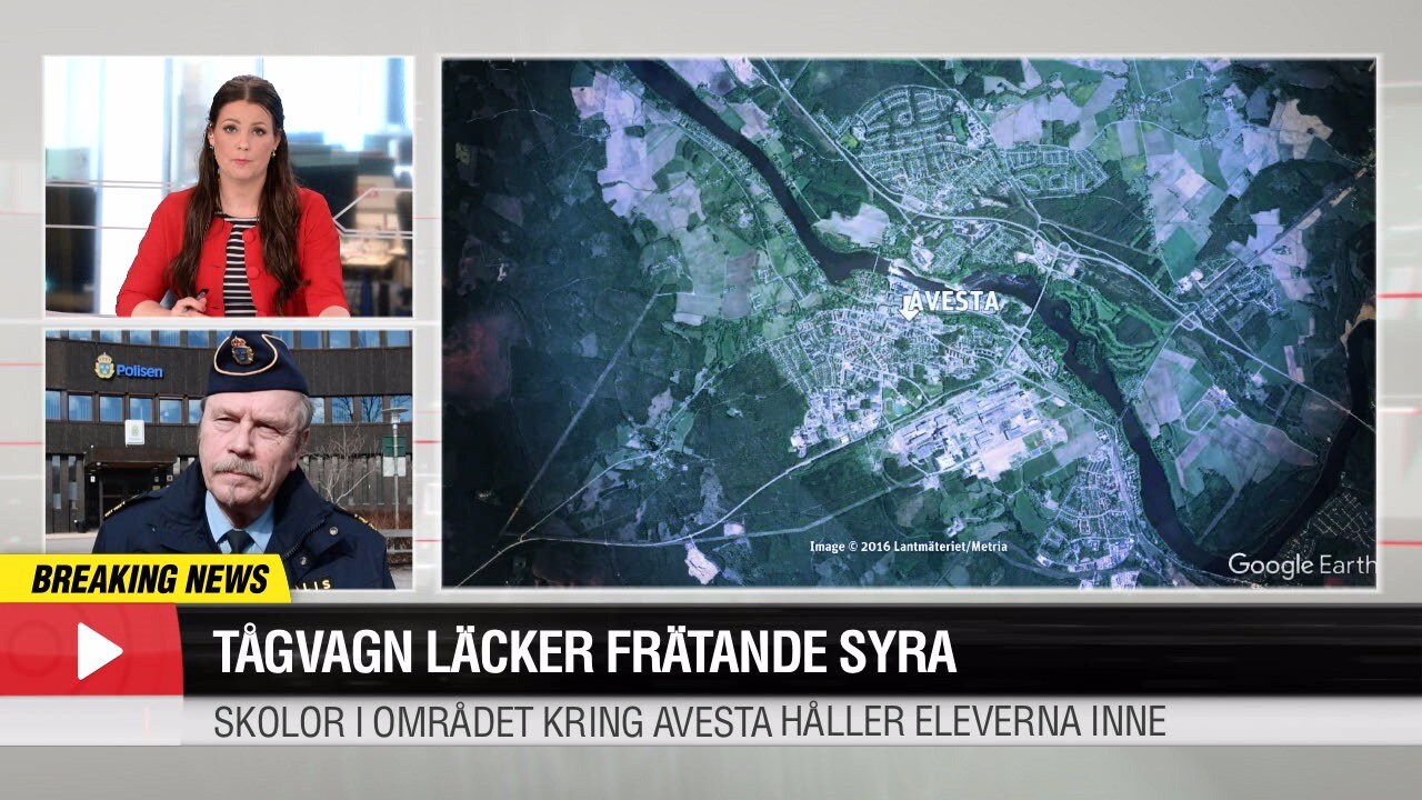 Frätande syra läcker i Avesta - risk för spridning