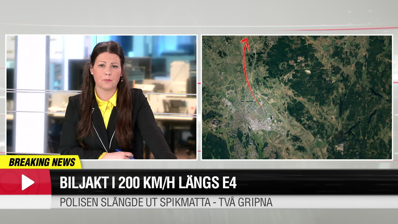 Biljakt i 200 km/h på E4