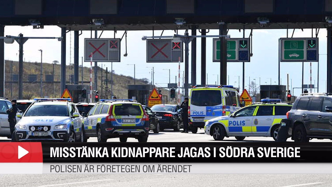 Misstänkt kidnappningsförsök - stor polisinsats i södra Sverige