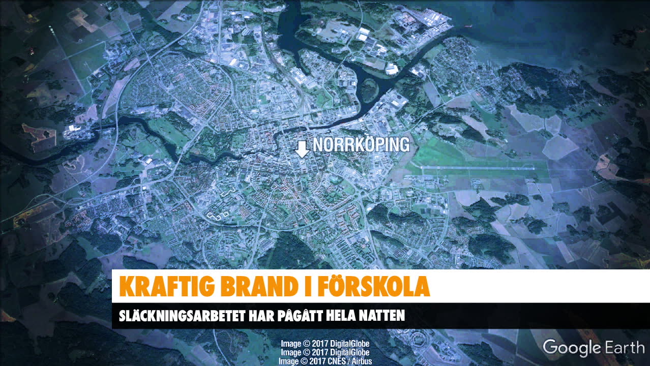 Kraftig brand i förskola