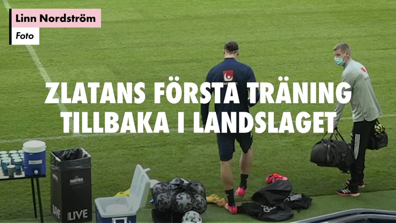 Zlatans första träning tillbaka i landslaget