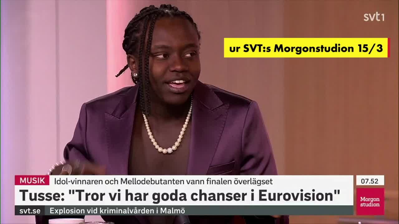 Tusse kan knappt prata under intervjun – tappat rösten