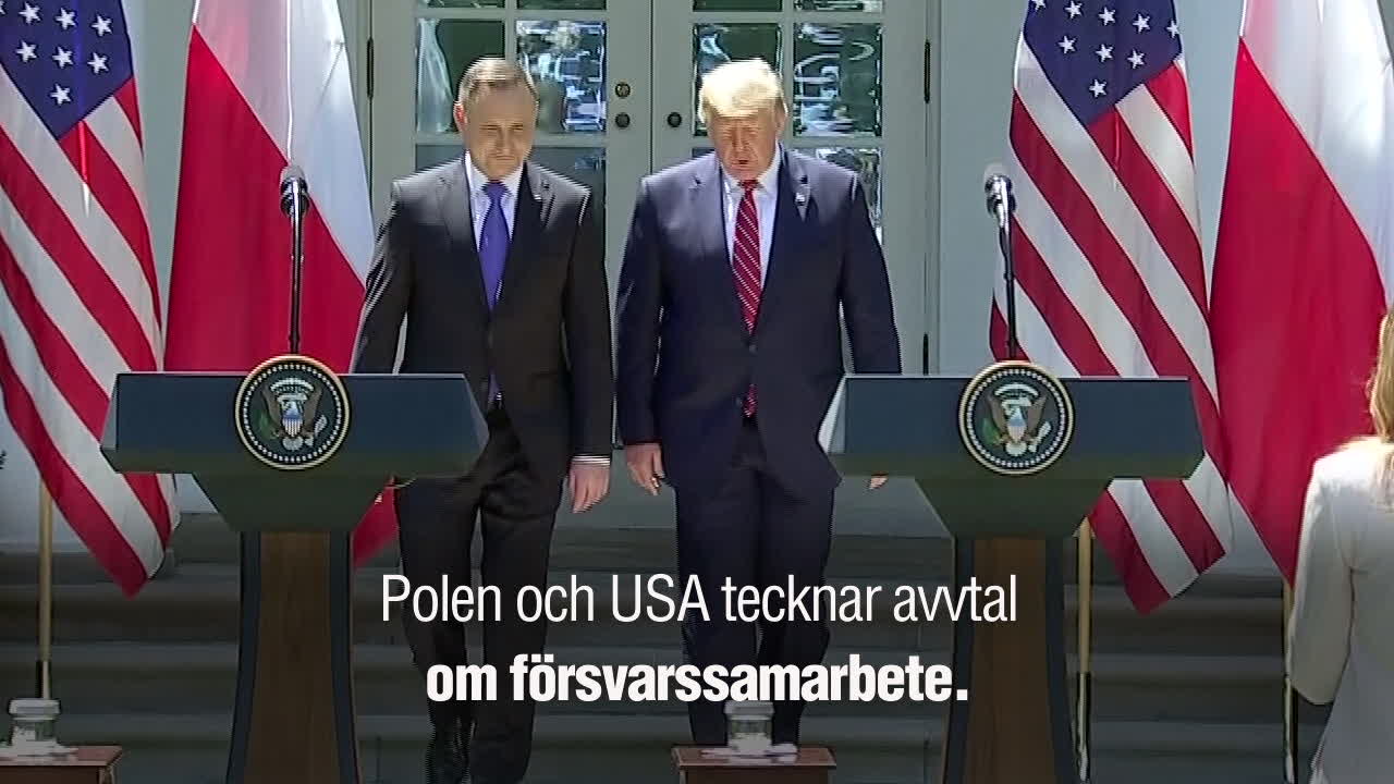 USA och Polen tecknar avtal om försvarssamarbete