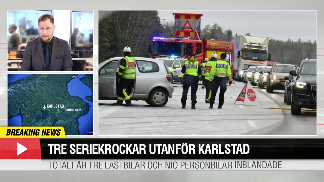 Tre seriekrockar utanför Karlstad