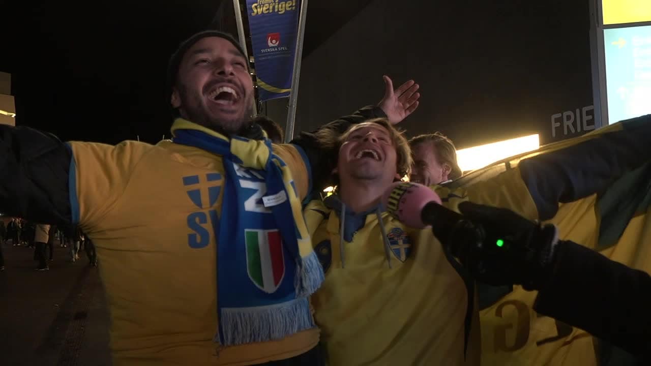 Svenska fansen inför matchen mot Italien