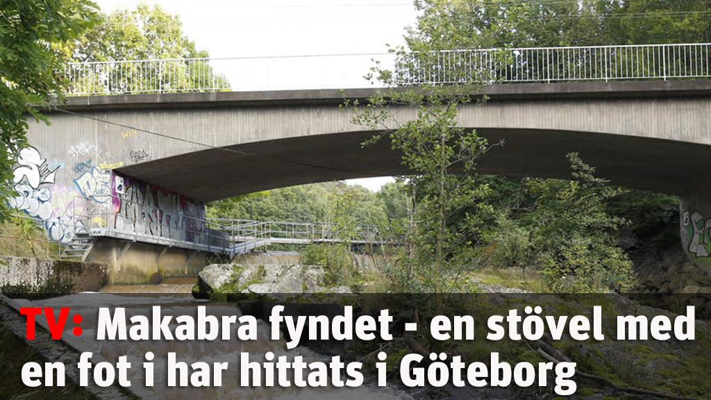 En stövel med en fot i har hittats i Göteborg