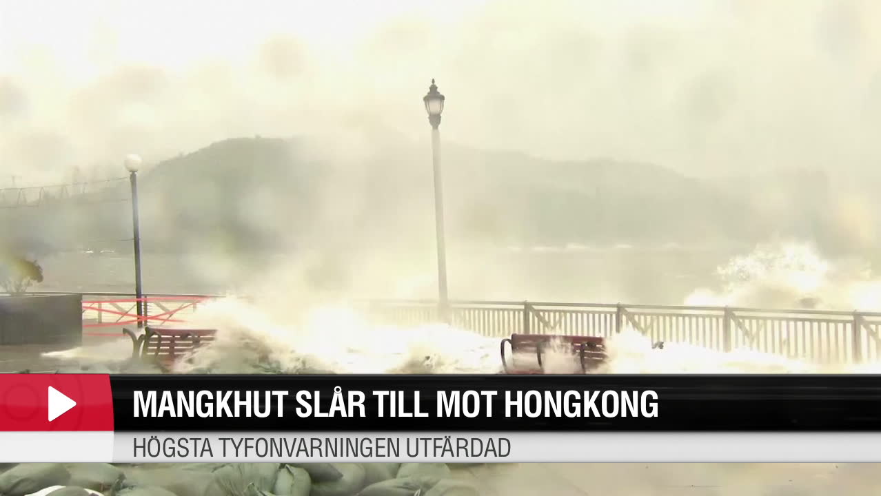 Mangkhut slår till mot Hongkong