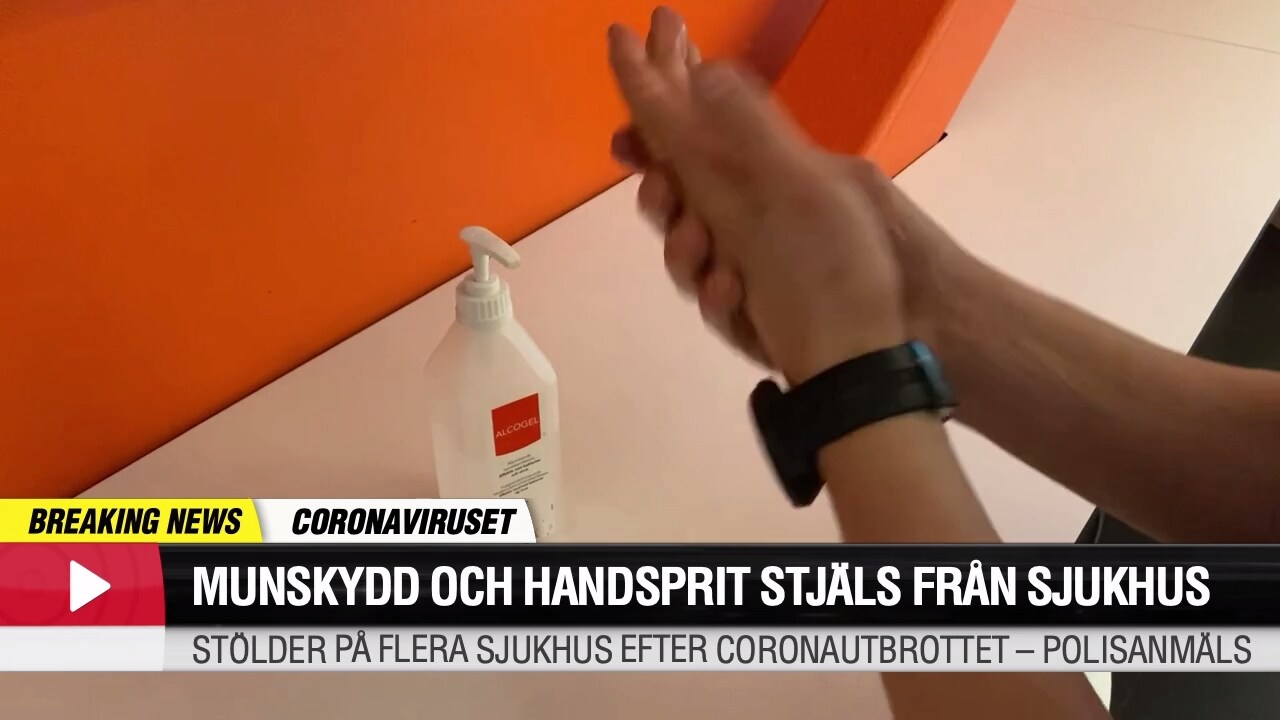 Munskydd och handsprit stjäls från sjukhus