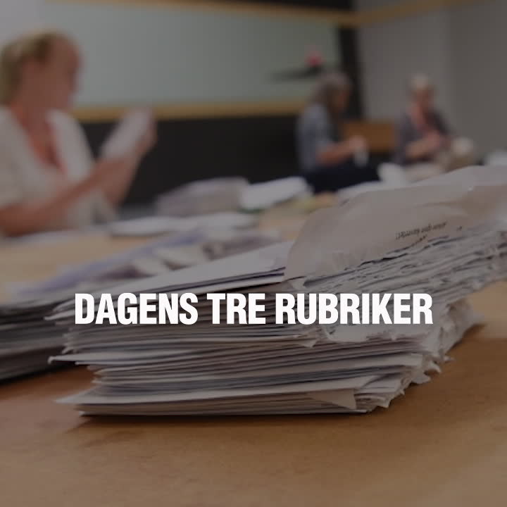 Dagens tre rubriker 13 september