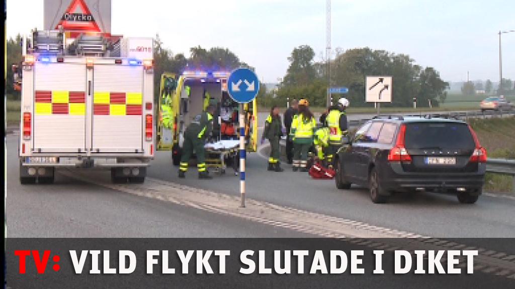 Vild flykt slutade i diket