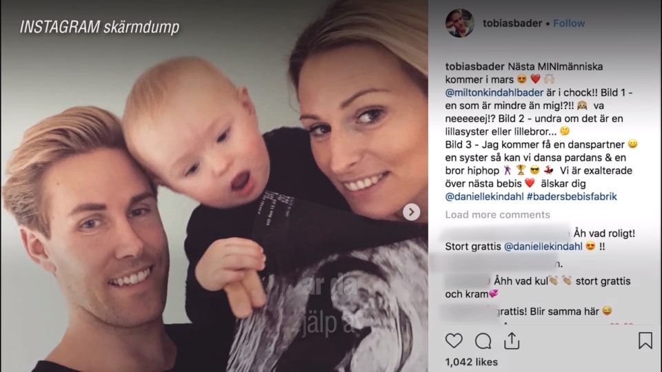 Tobias Bader ska bli pappa igen