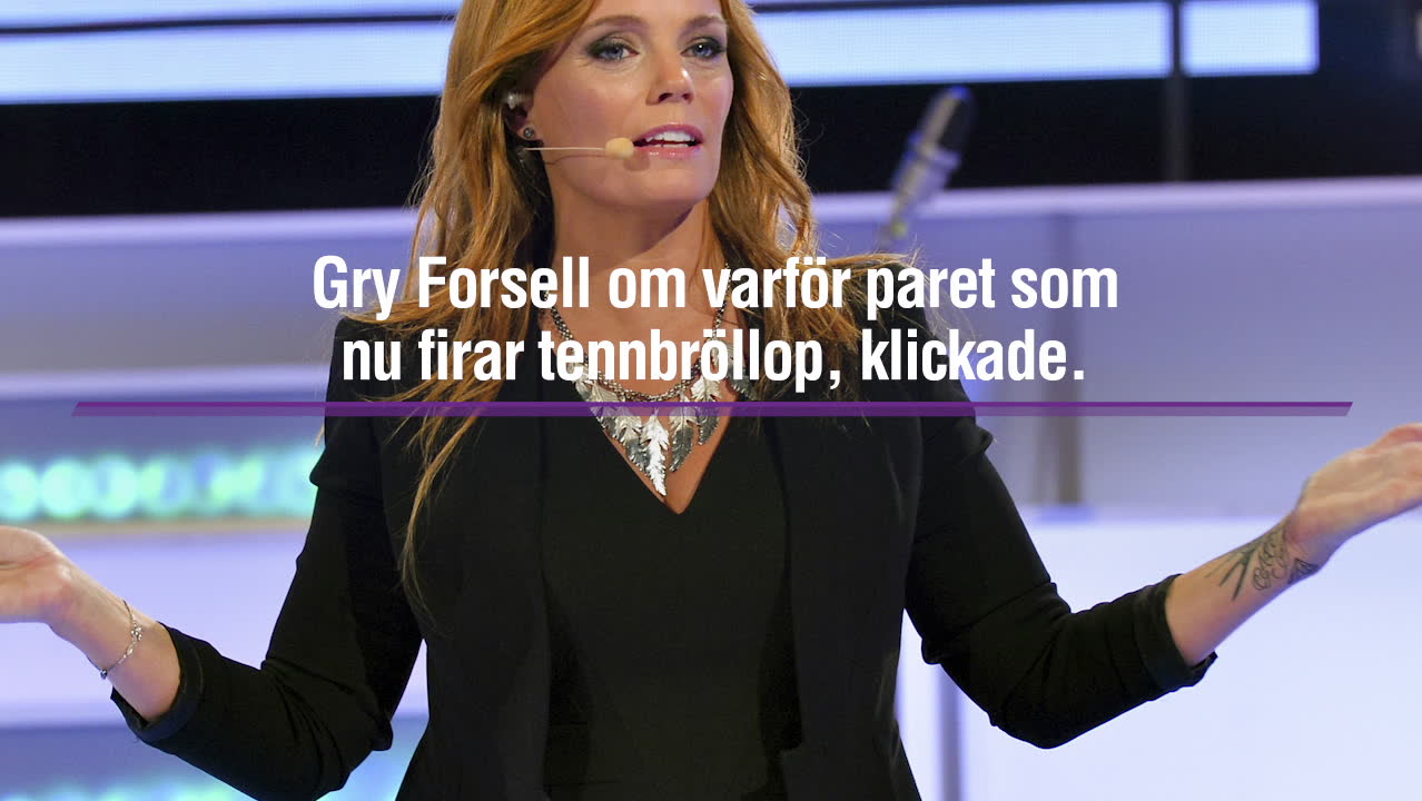 Gry Forssell firar tio år som gift med Alex Kossek