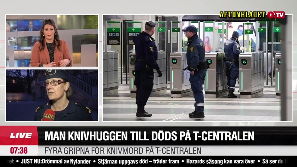 Hör polisen om misstänkta knivmordet på T-Centralen