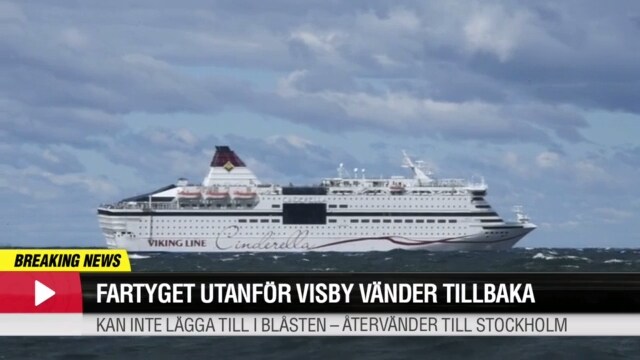 Fartygen utanför Visby vänder tillbaka