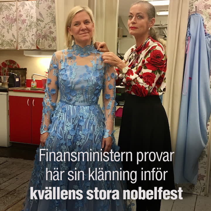 Finansministern i svensk design på Nobelfesten