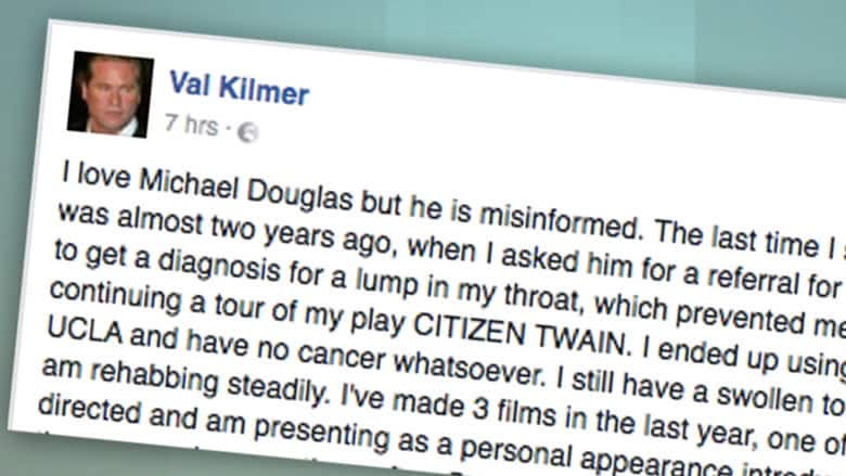 Val Kilmer: Jag har inte cancer