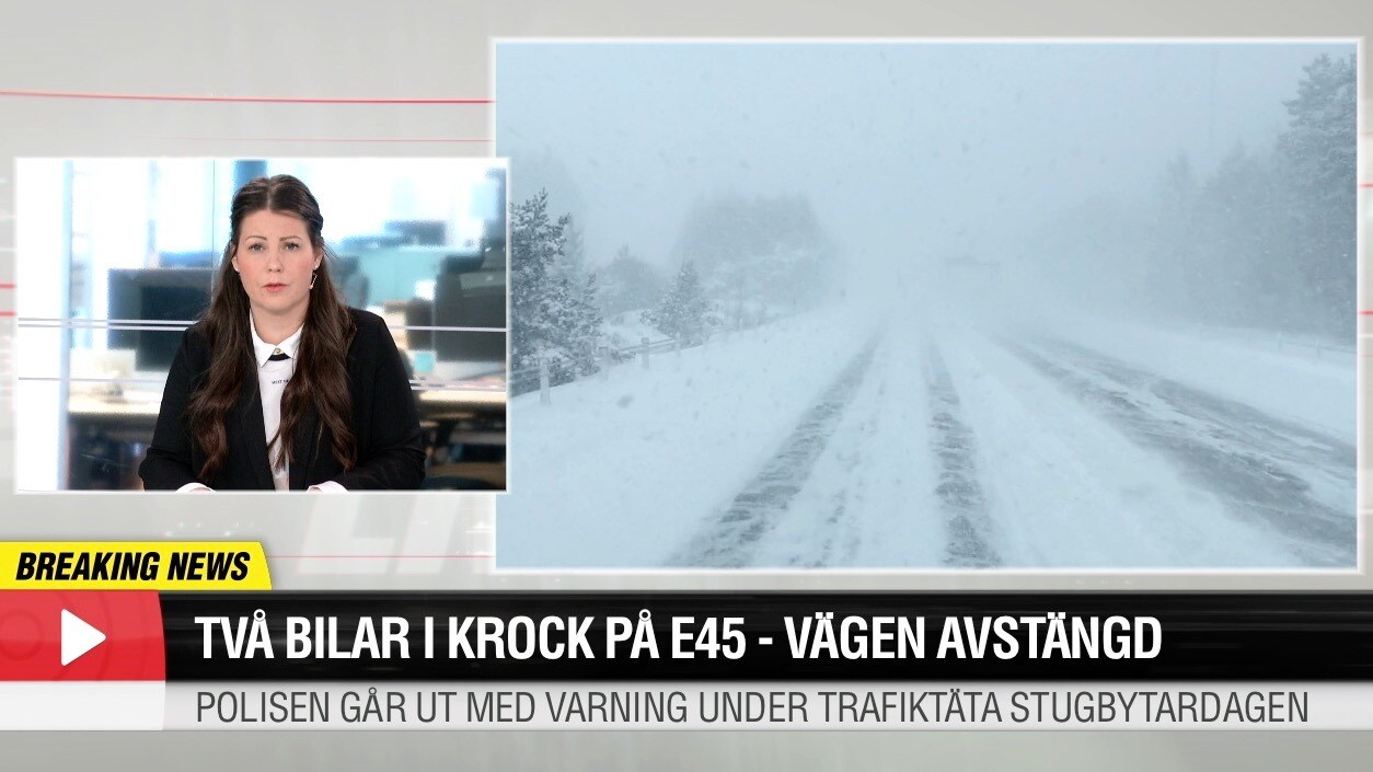 Stopp på E45 efter trafikolycka