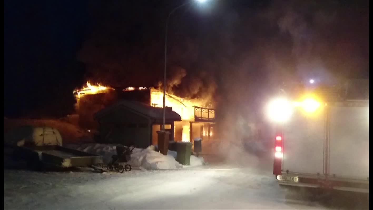 Storbrand i villa i Jokkmokk