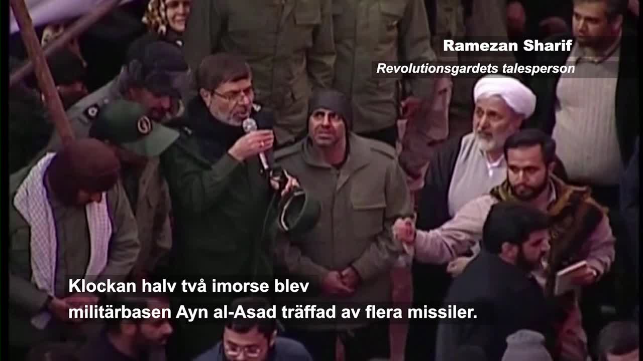 Irans revolutionsgarde tillkännager attacken mot de amerikanska militärbaserna