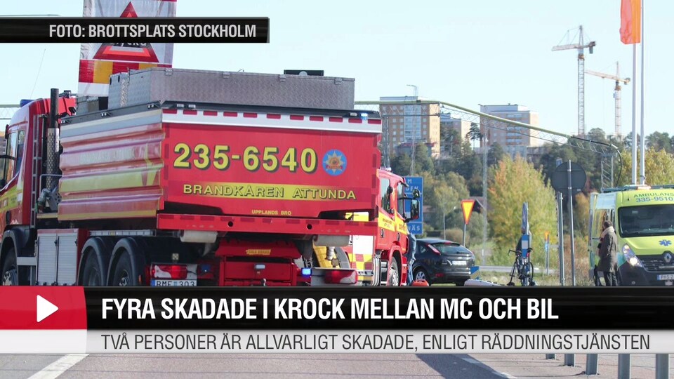 Krock mellan mc och bil