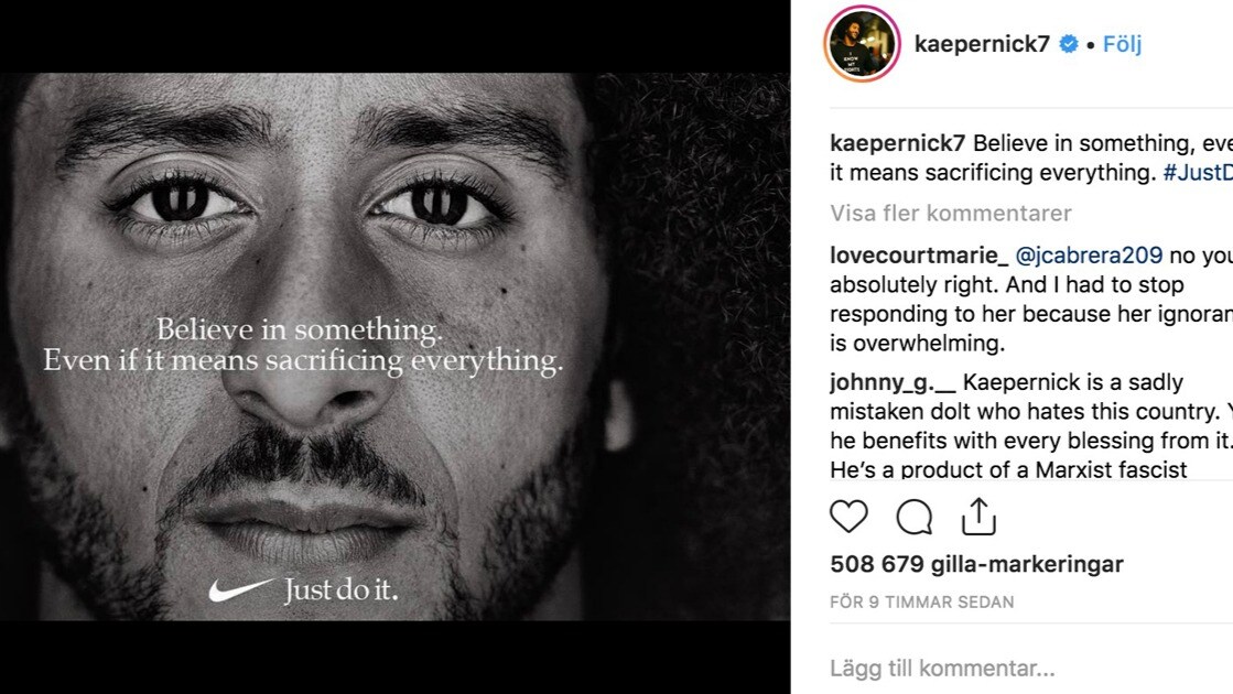 NIKE väljer Kaepernick