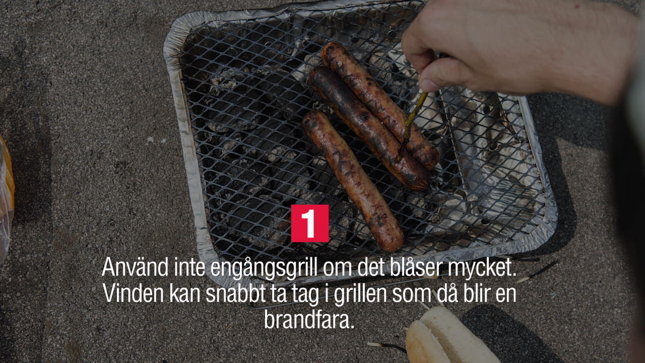 Räddningstjänstens varningar om engångsgrillen