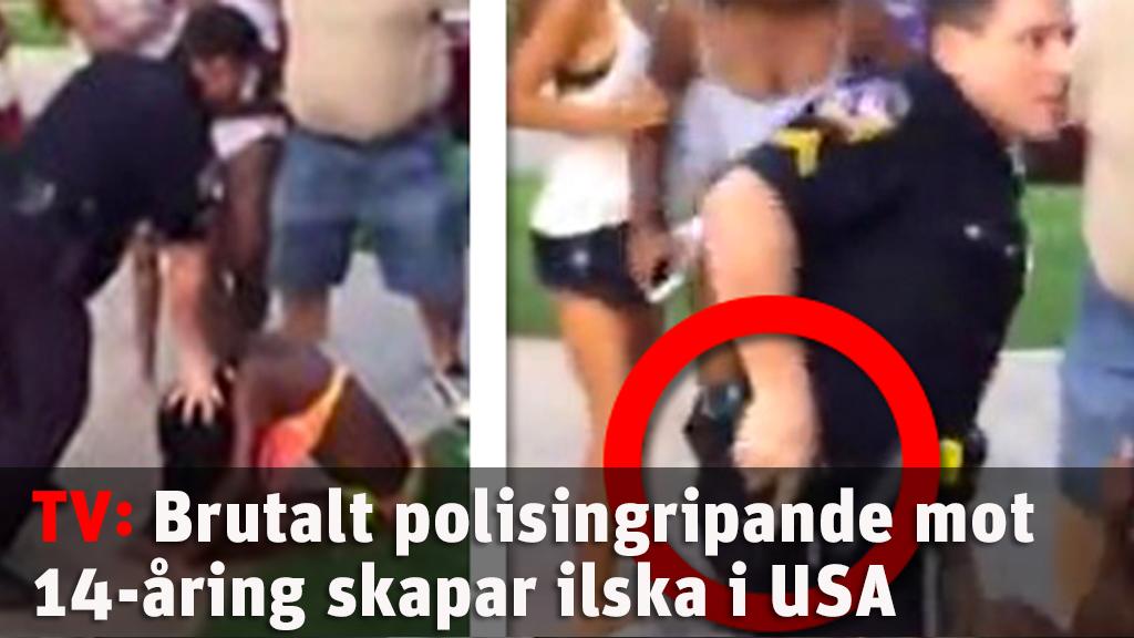 Brutalt polisingripande mot 14-åring skapar ilska i USA