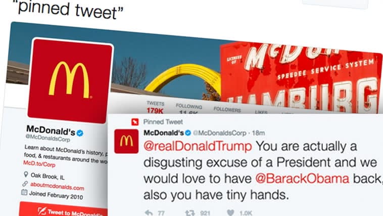 McDonalds twittrade – mot Trump