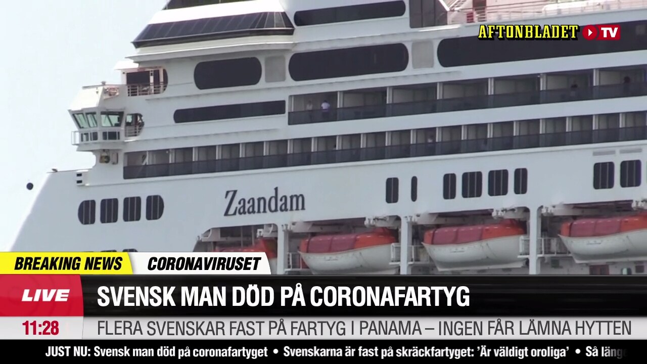 Svensk man död på coronafartyget i Panama
