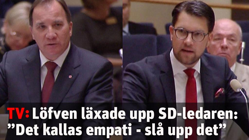 Löfven till attack mot SD:s flyktingpolitik