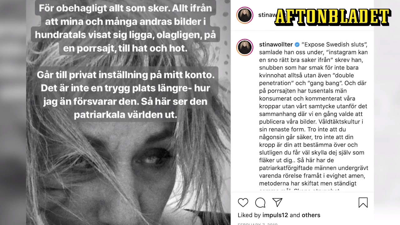 Stina Wollter uthängd på porrsajt: "Fruktansvärt ur flera aspekter"