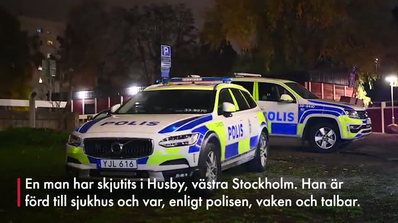 Man skjuten i västra Stockholm – förd till sjuhus