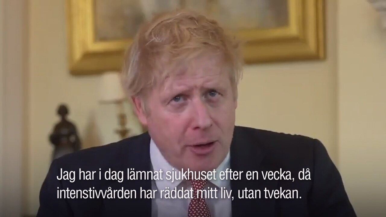 Boris Johnson tackar sjukvården: De har räddat mitt liv
