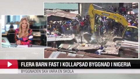 Flera barn fast i kollapsad byggnad i Nigeria