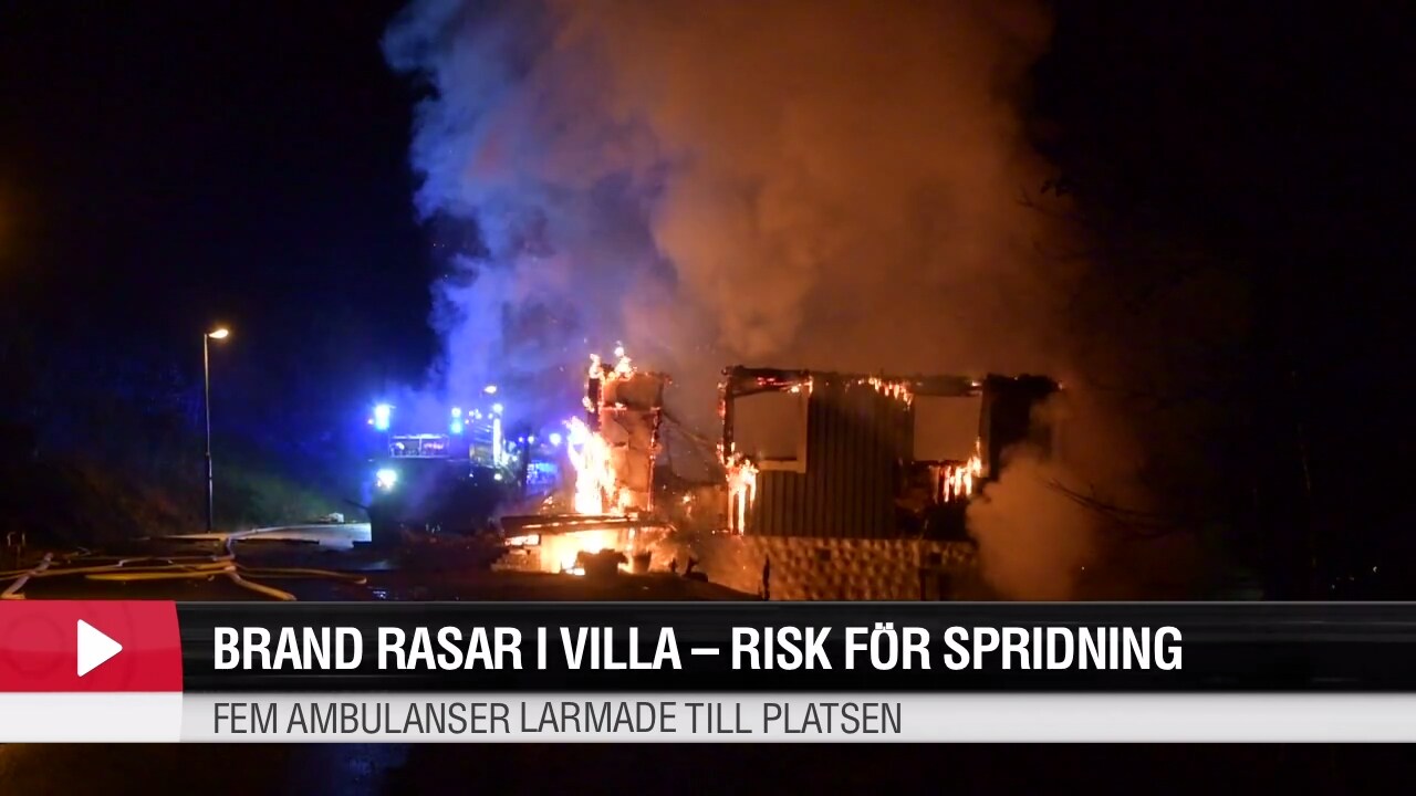 Villabrand i Härryda kommun: En brännskadad