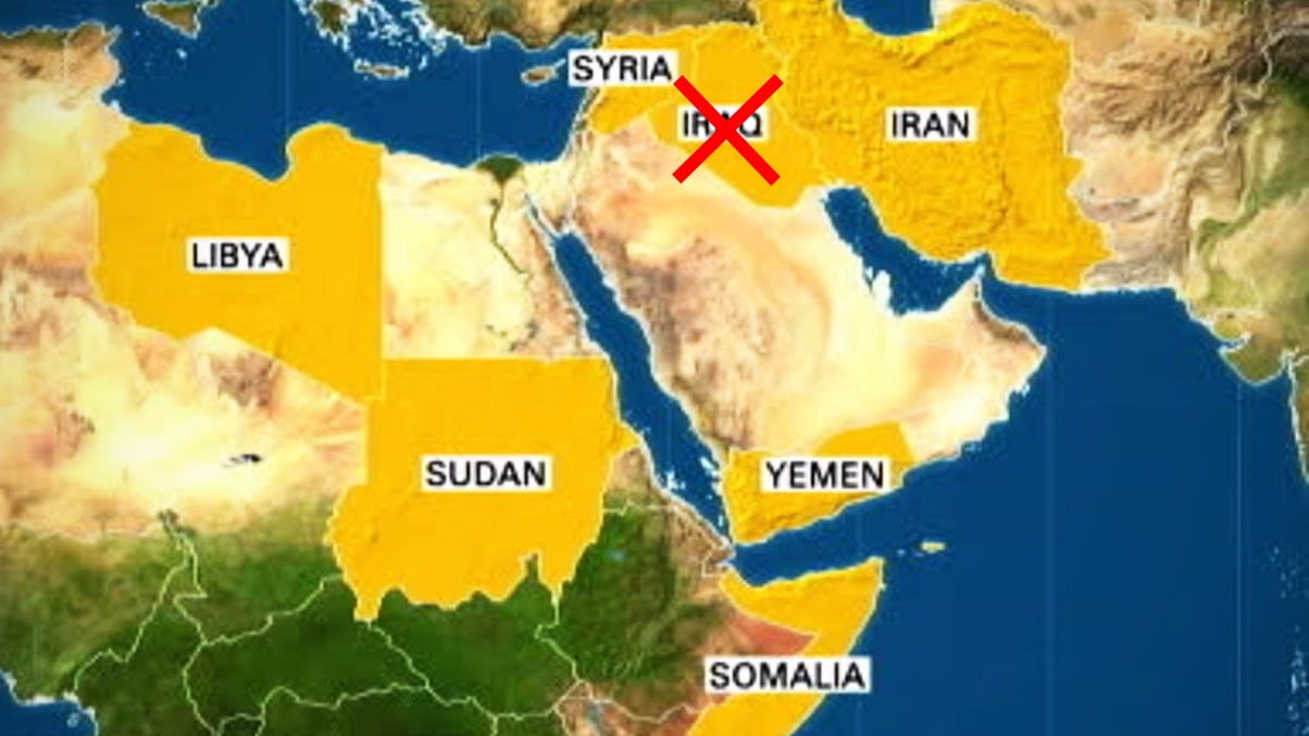 Irak stryks i nya inreseförbudet