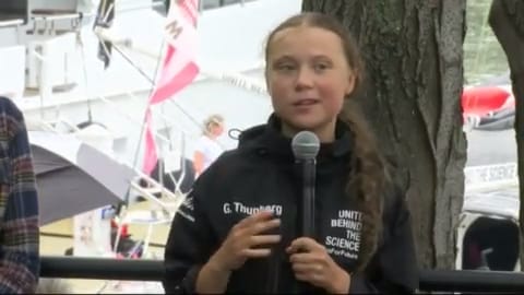 Greta Thunberg talar i New York