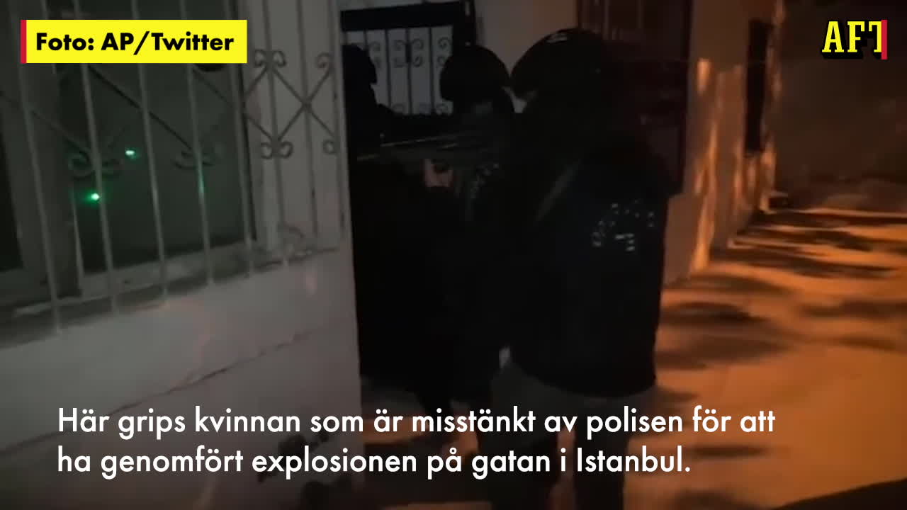 Här grips den misstänkta bombkvinnan efter dådet i Istanbul