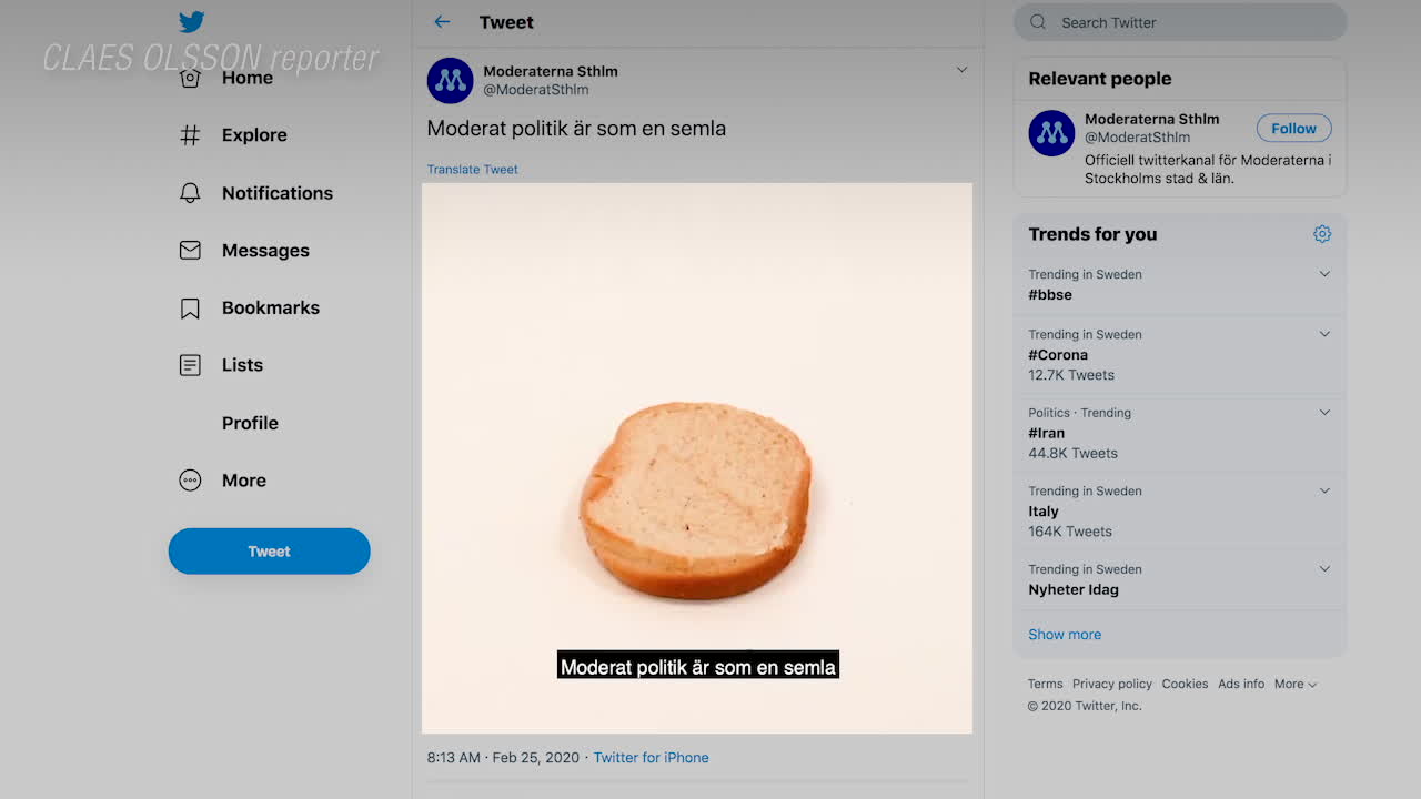 Edward Blom om Moderaternas semla: ”Typisk radhussemla”