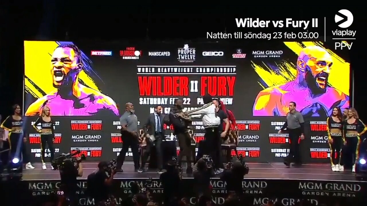 Se bråket från presskonferensen inför Wilder–Fury