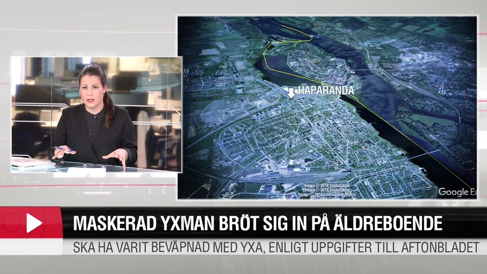 Maskerad yxman bröt sig in på äldreboende