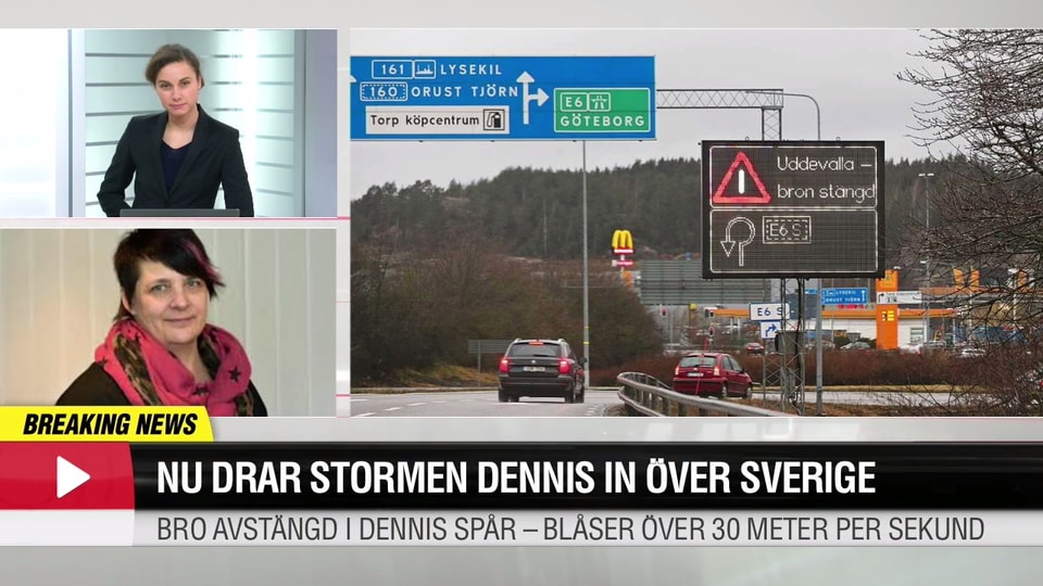 Nu drar stormen Dennis in över Sverige