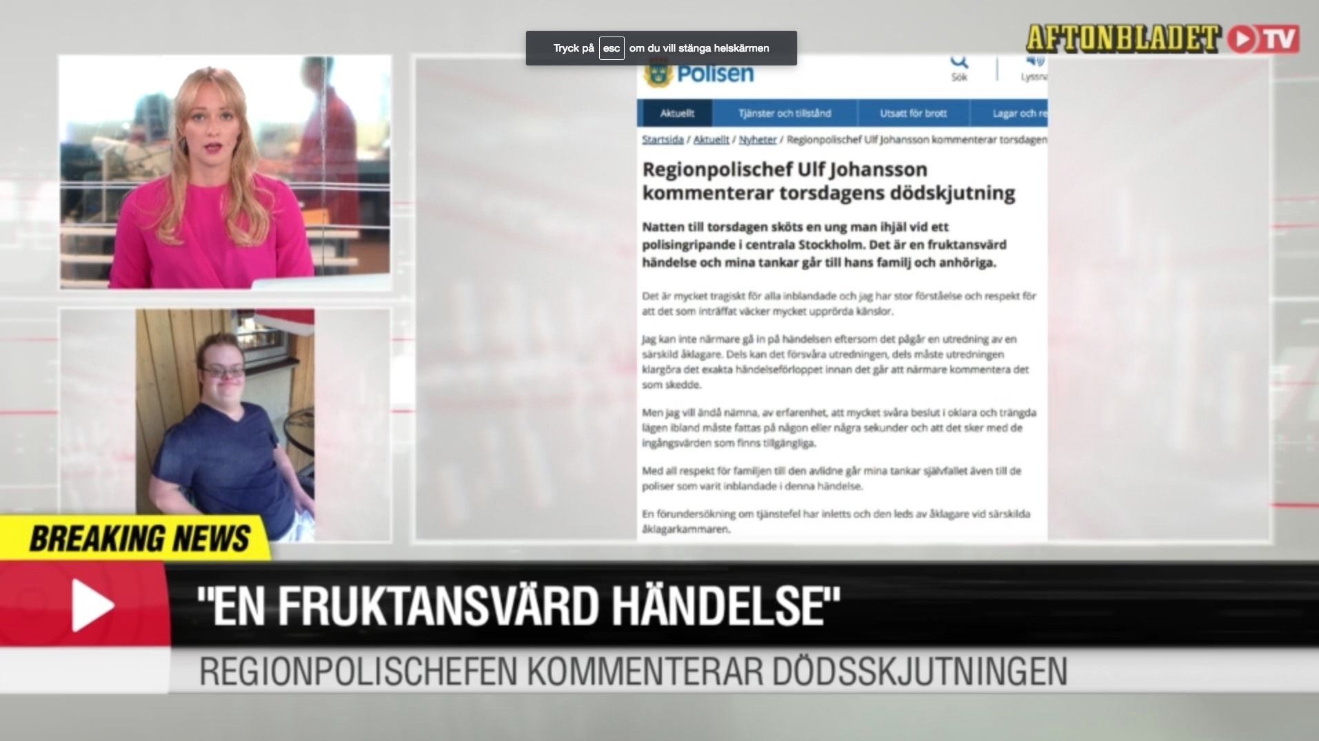 Polischefen: ”En fruktansvärd händelse”