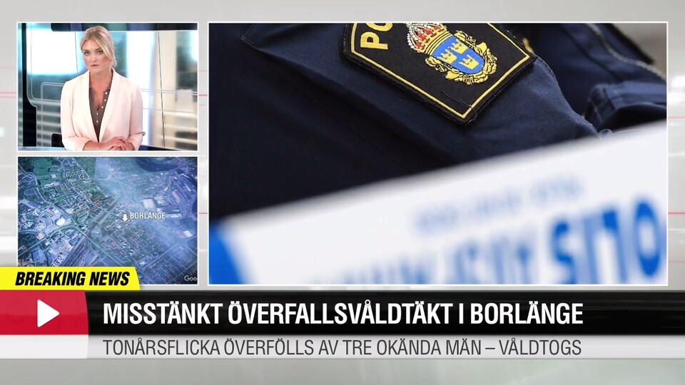 Tonårsflicka överfallen av tre okända män – misstänkt våldtäkt