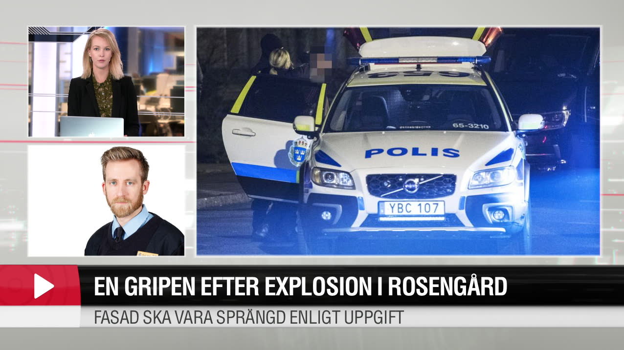 En gripen efter explosionen i Rosengård