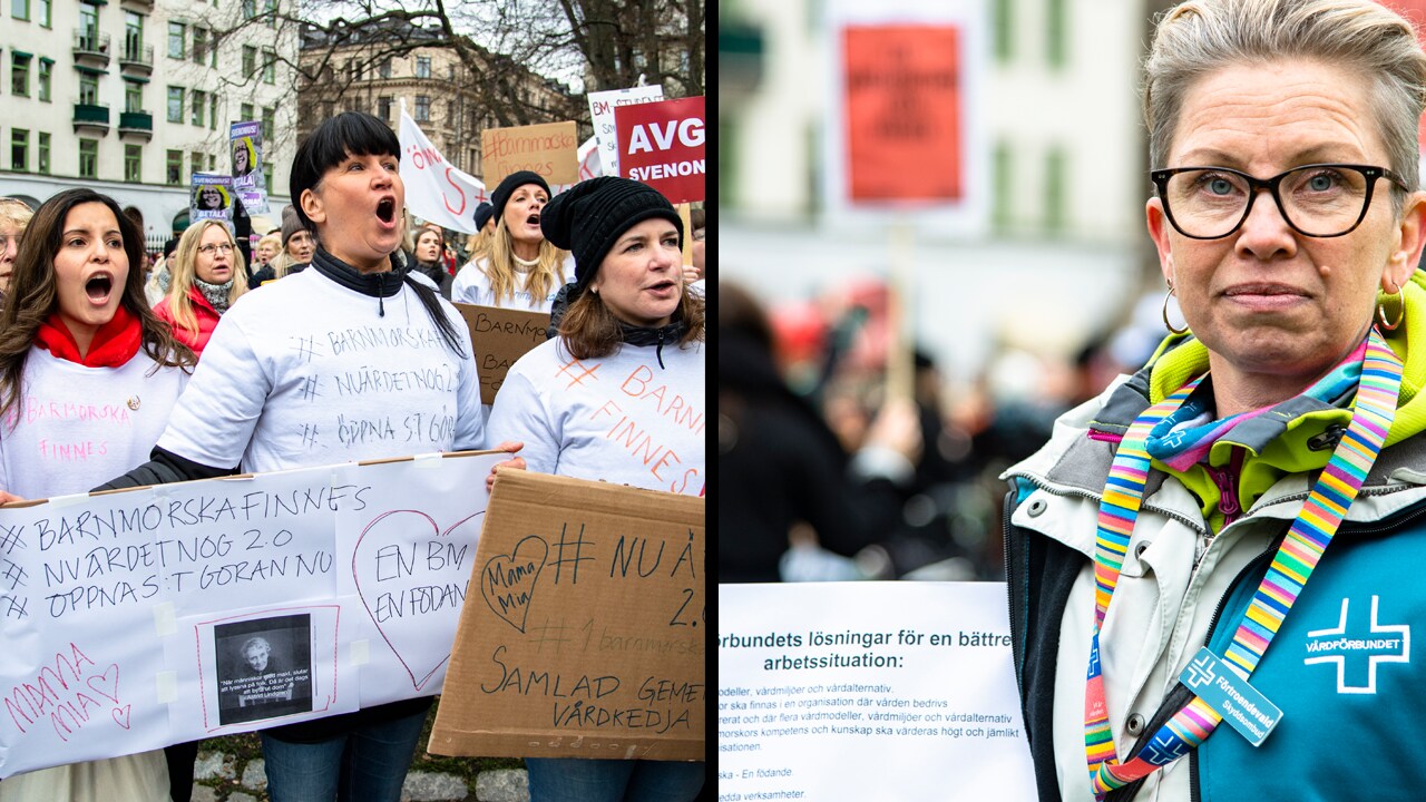 Stor demonstration för förlossningsvården i Stockholm: ”Fanns inga platser när jag födde"