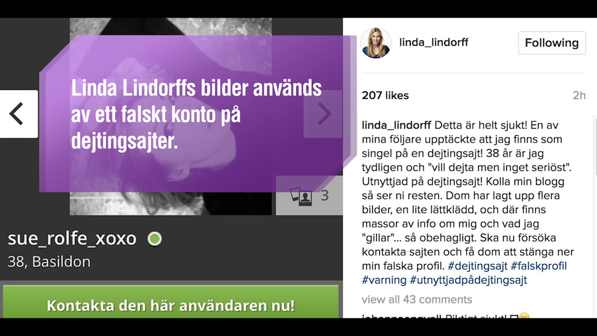 Lindorffs bilder används på dejtingsajt