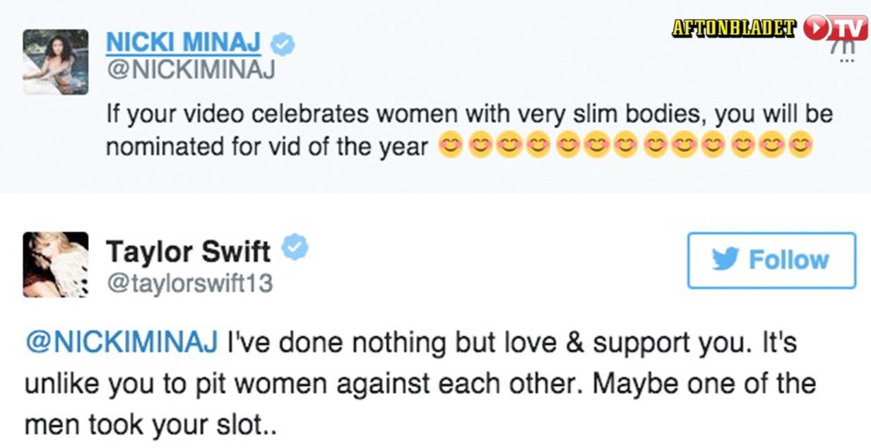 Nicki Minaj och Taylor Swifts twitterbråk