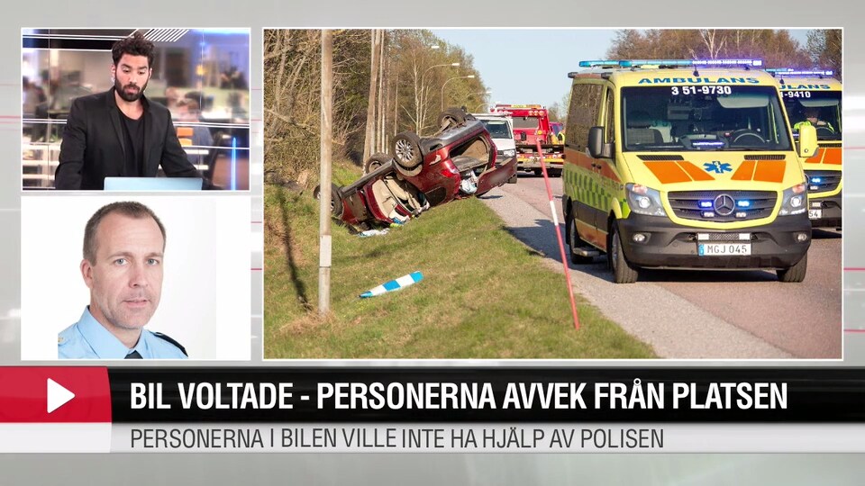 Bil voltade — personerna avvek från platsen