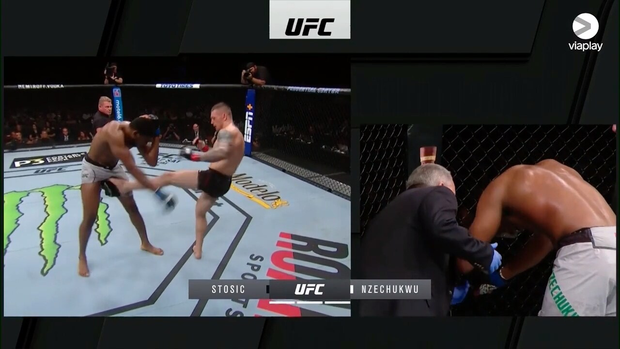 UFC-stjärnan vrider sig av smärta efter regelbrottet